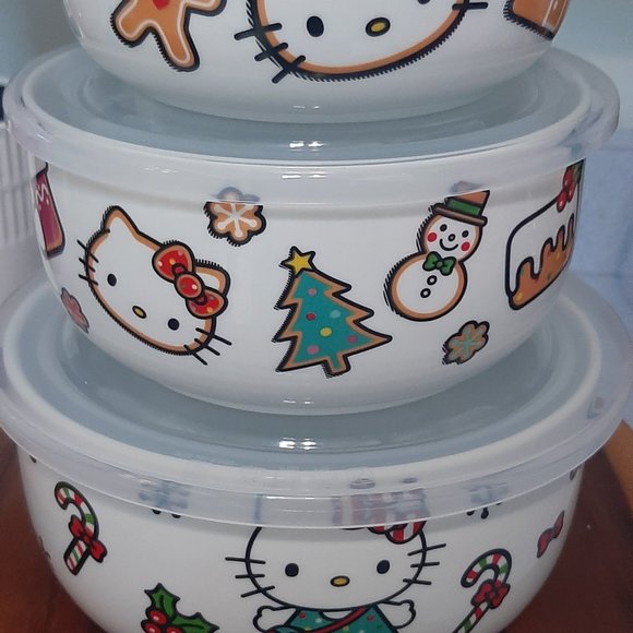 Hello Kitty Ceramic Food Storage Containers, Set of 3 - Picture 4 of 6